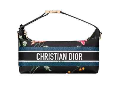 Dior Medium Travel Nomad Pouch Technical Fabric Petites Fleurs Motif "Multicolor"