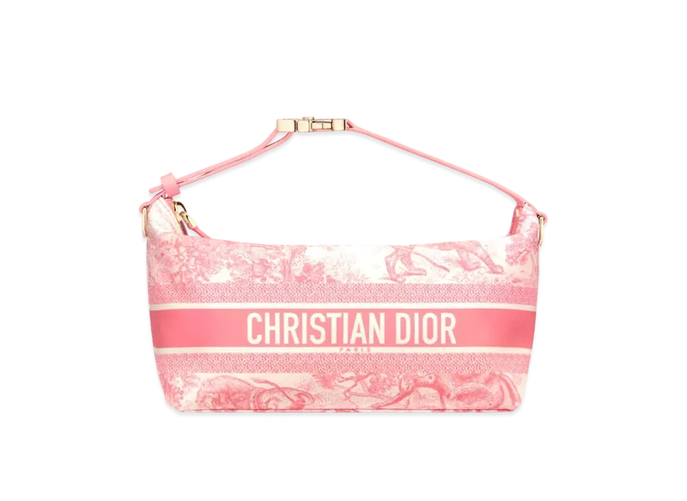 Dior Dioriviera Medium DiorTravel Nomad Pouch Technical Fabric with Toile de Jouy Sauvage Motif "Candy Pink"