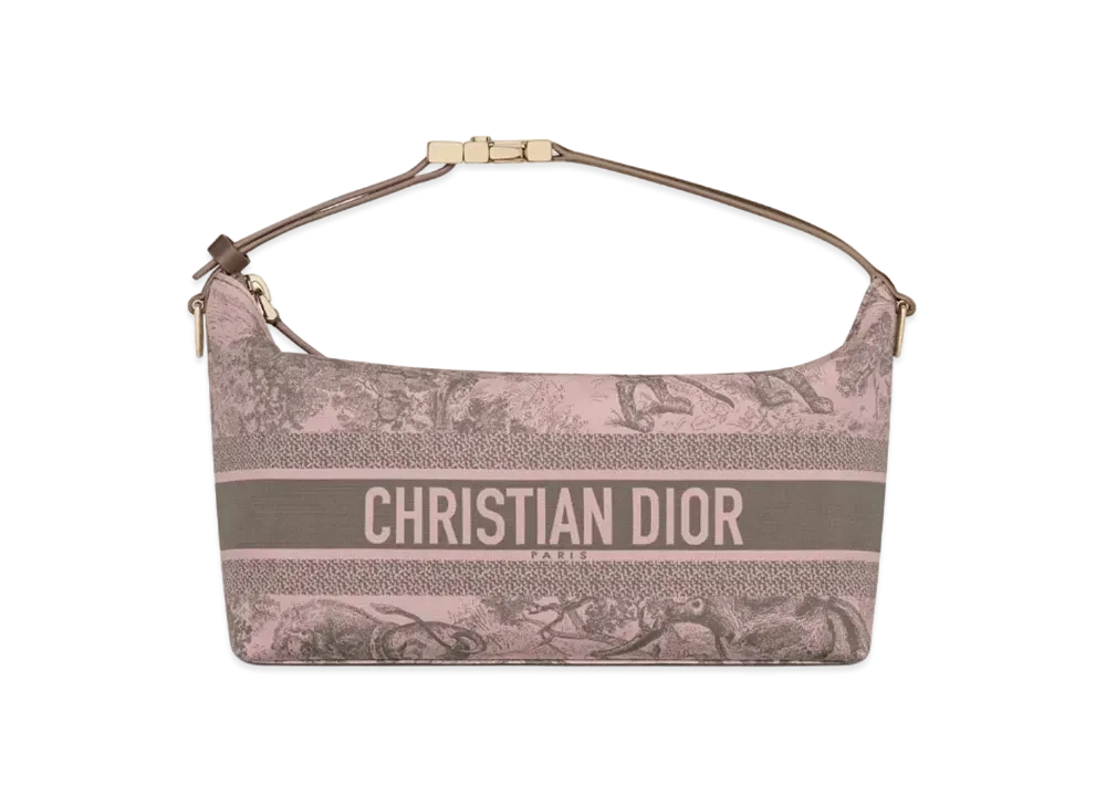 Dior Medium Travel Nomad Pouch Toile Sauvage Motif "Gray/Pink"