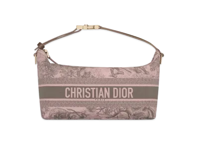Dior Medium Travel Nomad Pouch Toile Sauvage Motif "Gray/Pink"