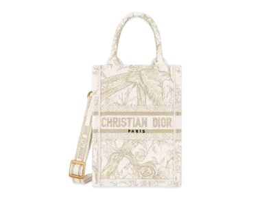 Dior Mini Book Tote Phone Bag Dior Jardin Dhiver Embroidery "Gold"