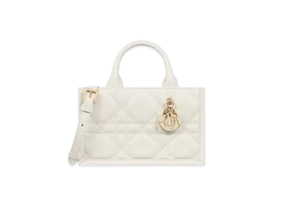 Dior Mini Dior Book Tote Macrocannage Calfskin "Latte"