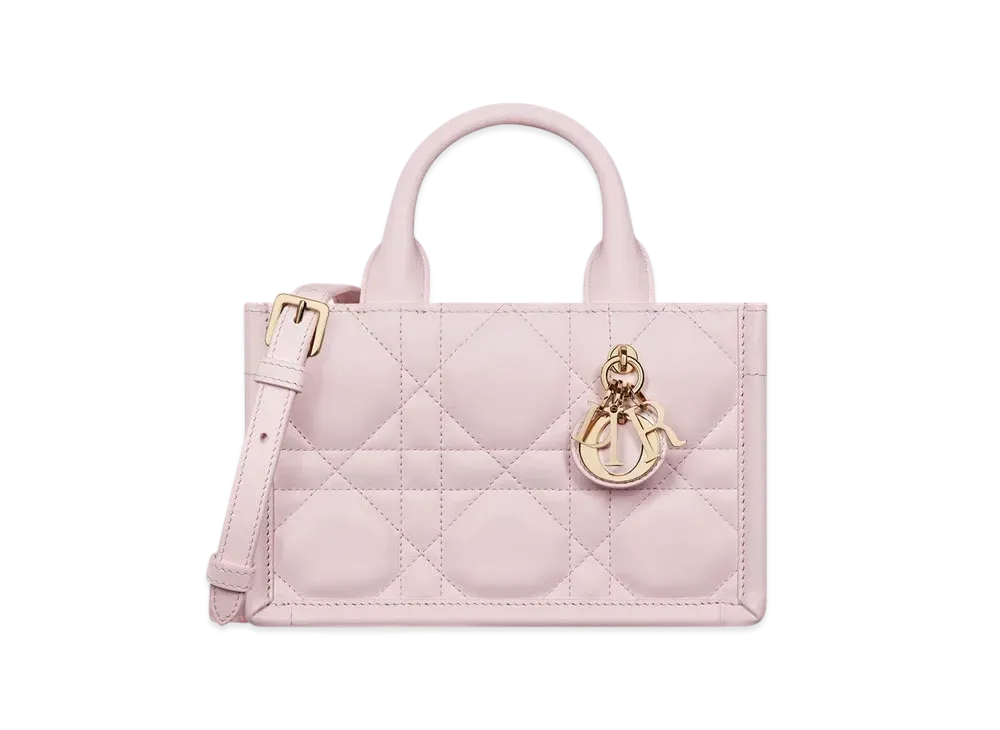 Dior Mini Dior Book Tote Macrocannage Calfskin "Blush Pink"