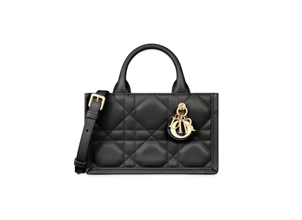 Dior Mini Dior Book Tote Macrocannage Calfskin "Black"