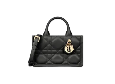 Dior Mini Dior Book Tote Macrocannage Calfskin "Black"