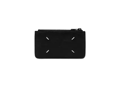 Maison Margiela Wrinkle Smooth Leather Zipped Card Holder "Black"