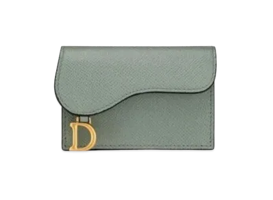 Dior Saddle Flip Card Holder "Gray"