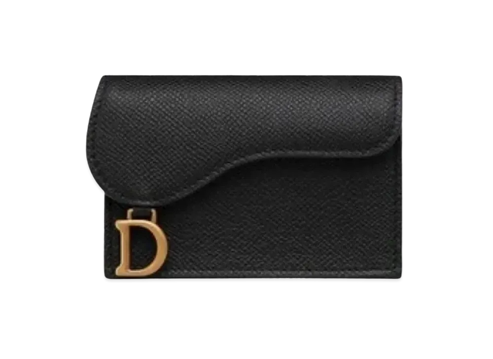 Dior Saddle Flap Card Holder "Black"