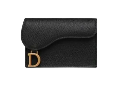 Dior Saddle Flap Card Holder "Black"