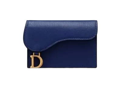 Dior Saddle Flip Card Holder "Royal Blue"