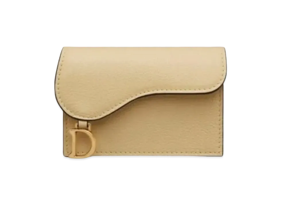 Dior Saddle Flip Card Holder "Light Yellow"