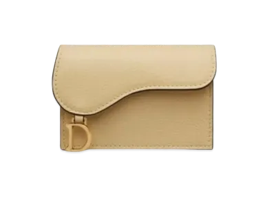Dior Saddle Flip Card Holder "Light Yellow"