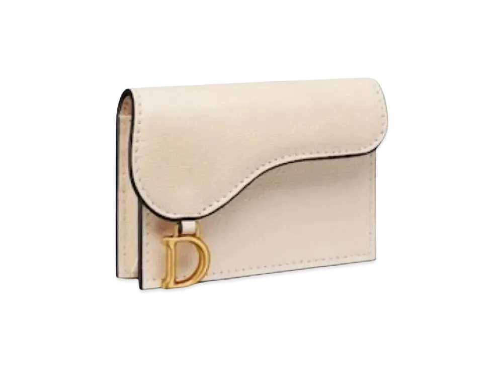 Dior Saddle Flip Card Holder "Ivory"