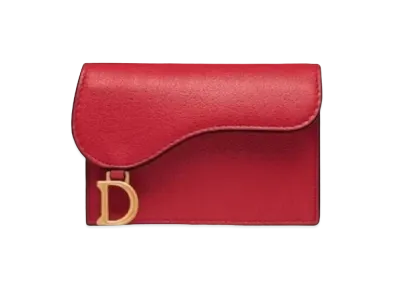 Dior Saddle Flip Card Holder "Red"