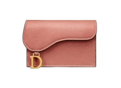 Dior Saddle Flip Card Holder "Pastel Pink"