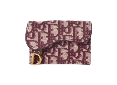 Dior Saddle Flap Card Holder "Burgundy"