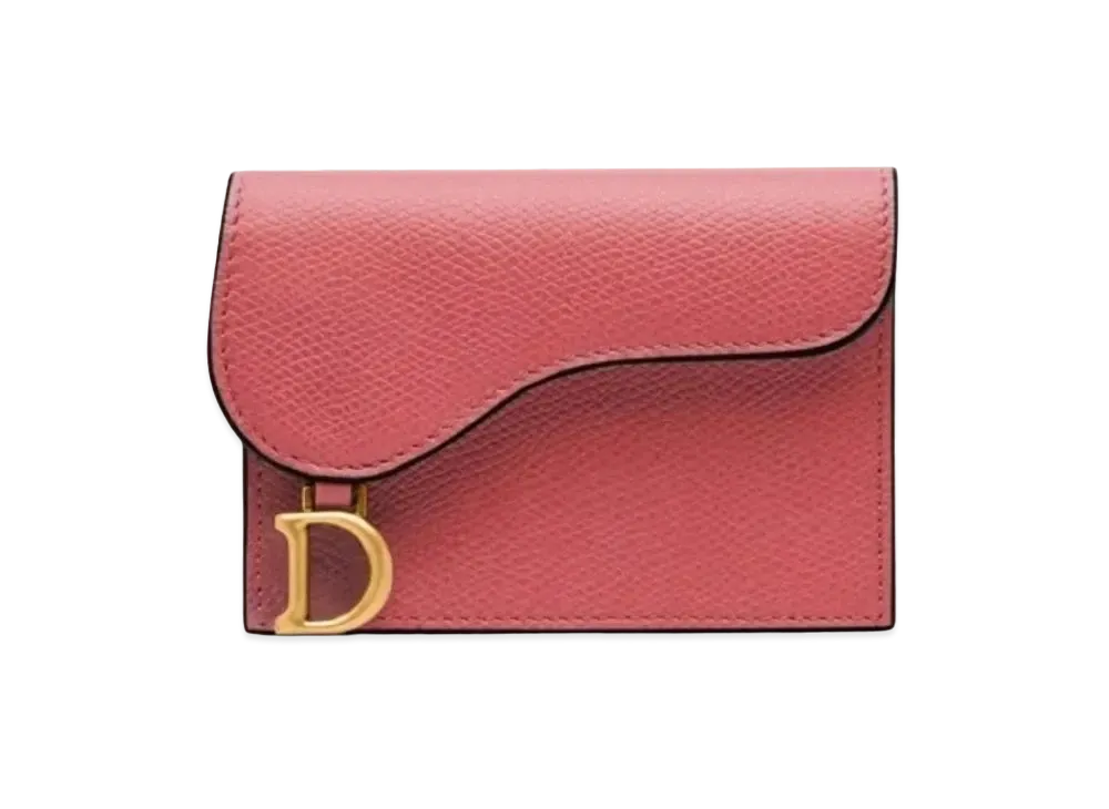 Dior Cow-Leather Saddle Flip Card Holder "Pink"