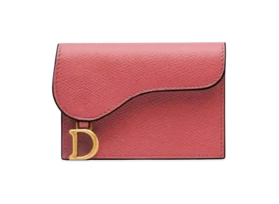 Dior Cow-Leather Saddle Flip Card Holder "Pink"
