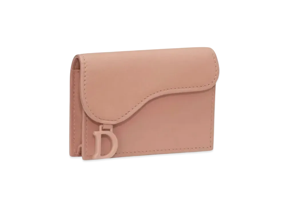 Dior Crimson Small Mat Cow Leather Saddle Wallet "Pink"