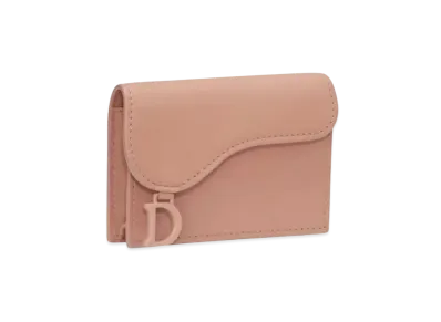 Dior Crimson Small Mat Cow Leather Saddle Wallet "Pink"
