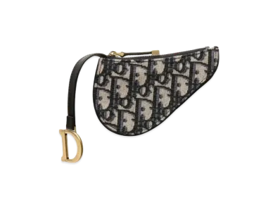 Dior Obleak Saddle Coin Purse "Blue"