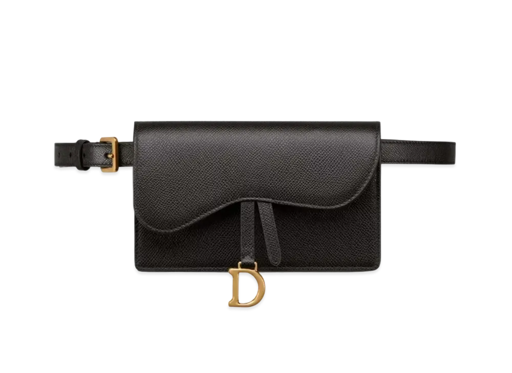Dior Saddle Belt Pouch Grained Calfskin "Black"