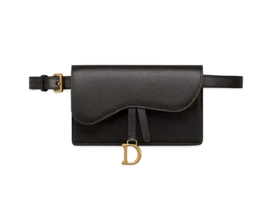 Dior Saddle Belt Pouch Grained Calfskin "Black"