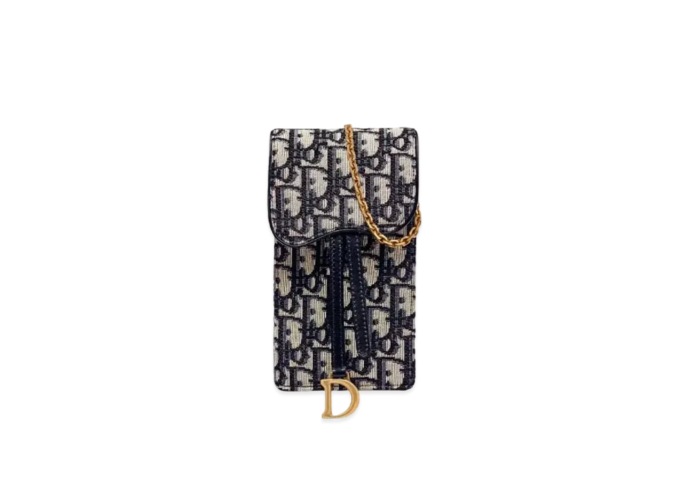 Dior Saddle Vertical Pouch Dior Oblique Jacquard "Blue"