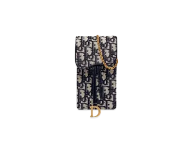 Dior Saddle Vertical Pouch Dior Oblique Jacquard "Blue"