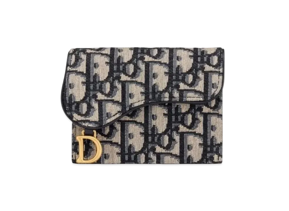 Dior Saddle 5-Gusset Card Holder "Blue"