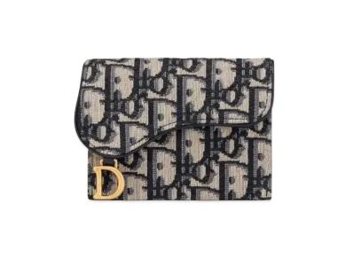 Dior Saddle 5-Gusset Card Holder "Blue"