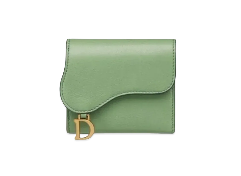 Dior Saddle Lotus Wallet "Dark Mint"