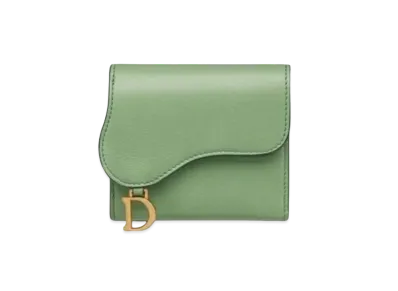 Dior Saddle Lotus Wallet "Dark Mint"