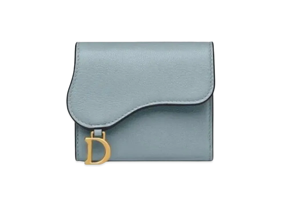 Dior Saddle Lotus Wallet "Cloud Blue"