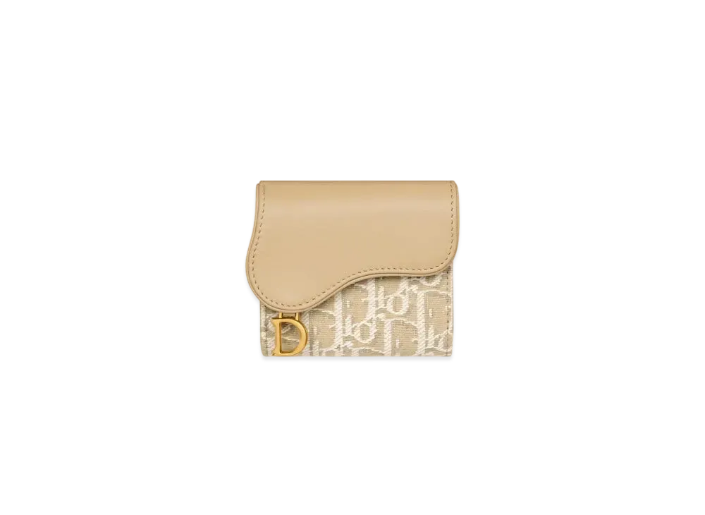 Dior Saddle Lotus Wallet Dior Oblique Jacquard and Smooth Calfskin ""