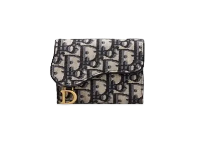 Dior Saddle Lotus Wallet "Blue"
