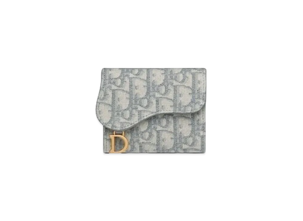 Dior Saddle Lotus Wallet "Gray"