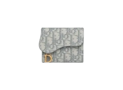 Dior Saddle Lotus Wallet "Gray"