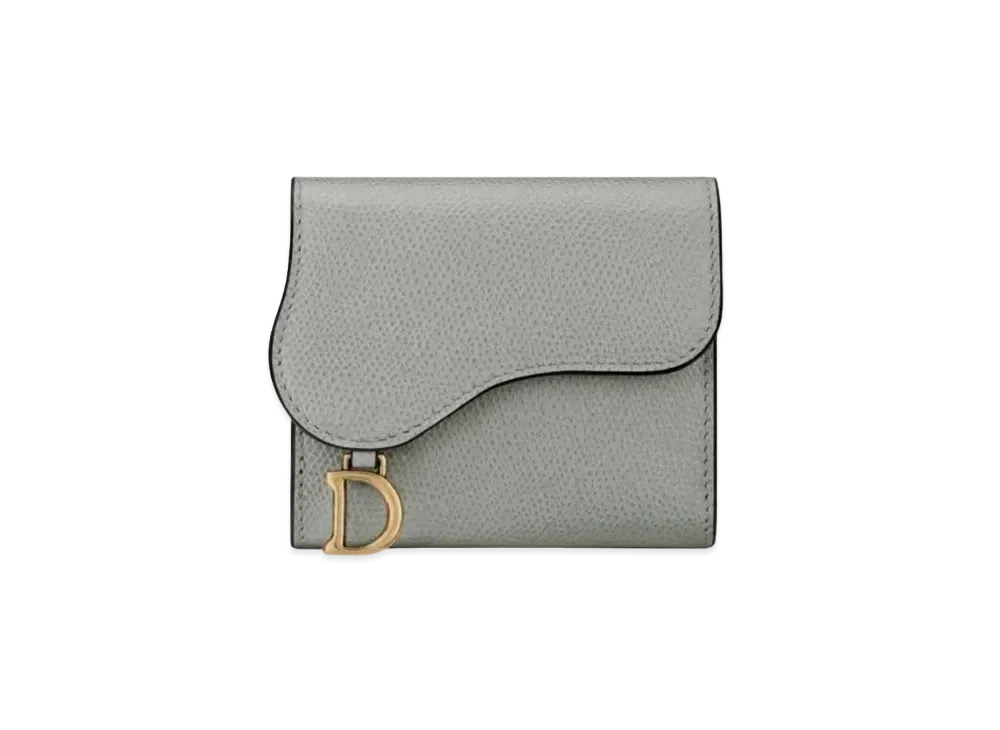 Dior Cow-Leather Saddle Wallet "Rock Gray"