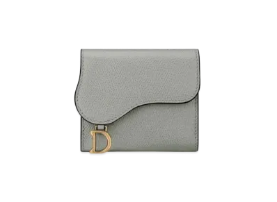 Dior Cow-Leather Saddle Wallet "Rock Gray"