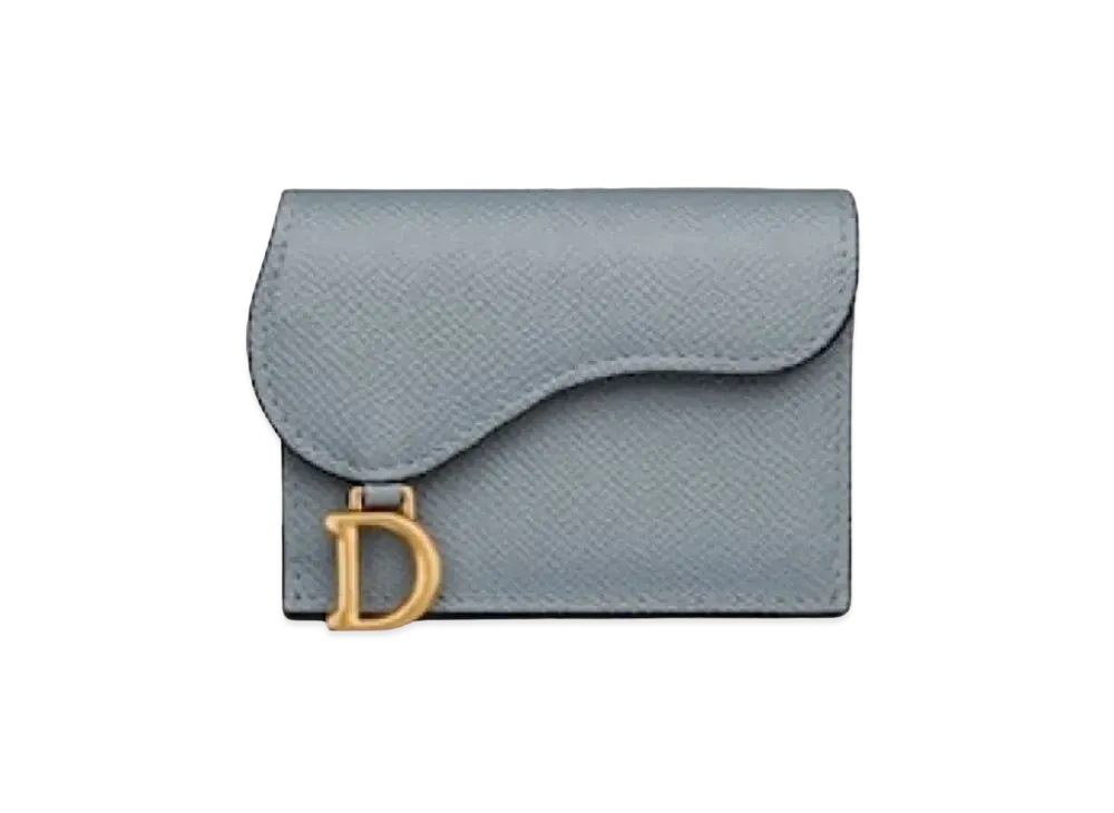 Dior Small Saddle Compact Wallet "Cloud Blue"