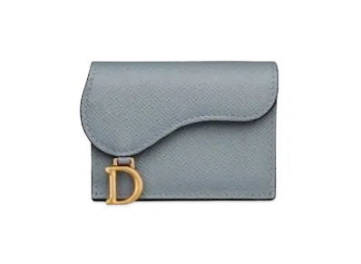 Dior Small Saddle Compact Wallet "Cloud Blue"