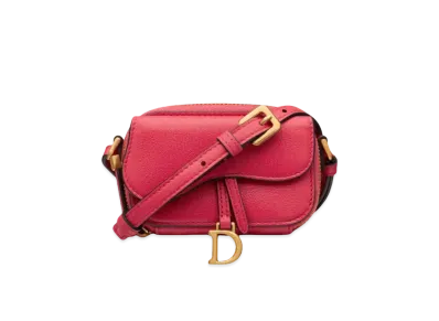 Dior Mini Saddle Shoulder Strap Pouch "Pink"