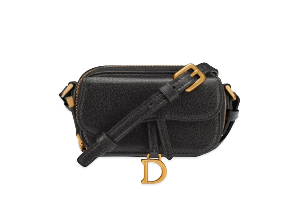 Dior Mini Saddle Shoulder Strap Pouch "Black"