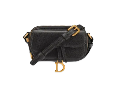 Dior Mini Saddle Shoulder Strap Pouch "Black"