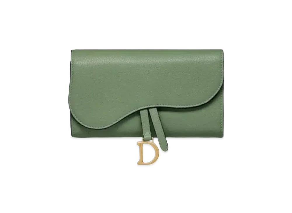 Dior Slim Saddle Wallet "Dark Mint"