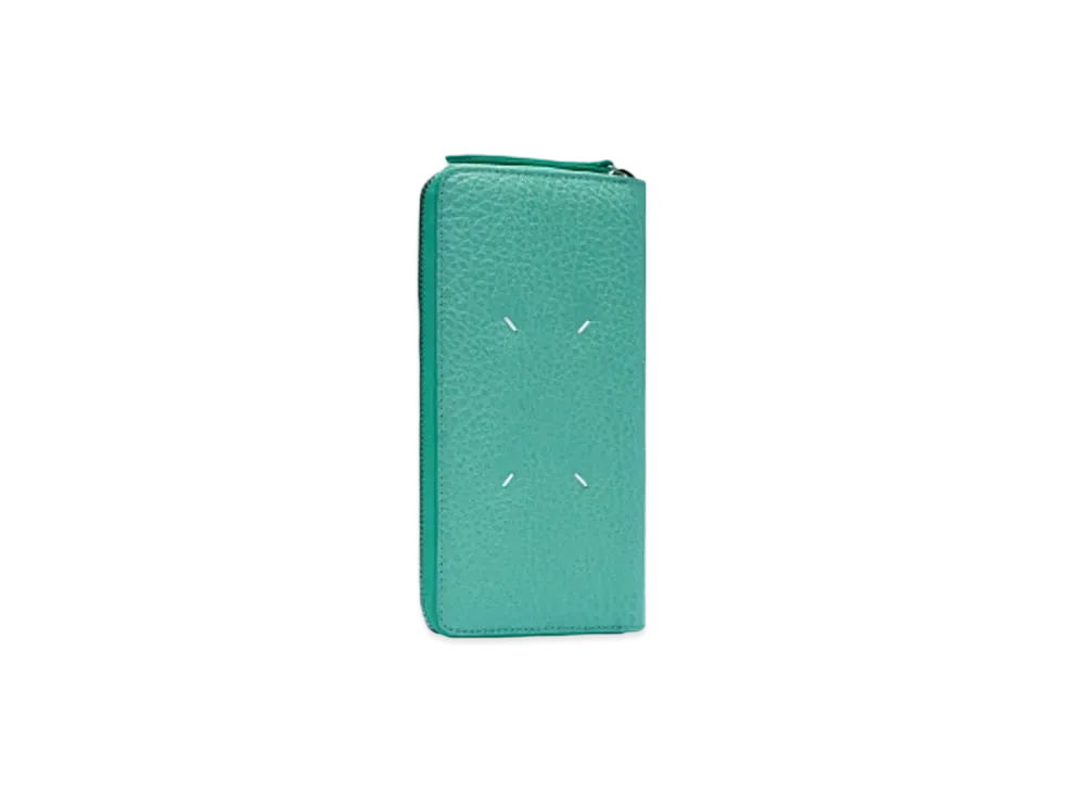 Maison Margiela Four Stitches Zip Around Wallet "Vert Deau"