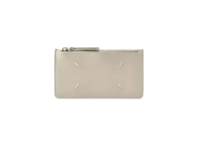 Maison Margiela Soft Semi Glossy Leather Zipped Card Holder "Ivory"