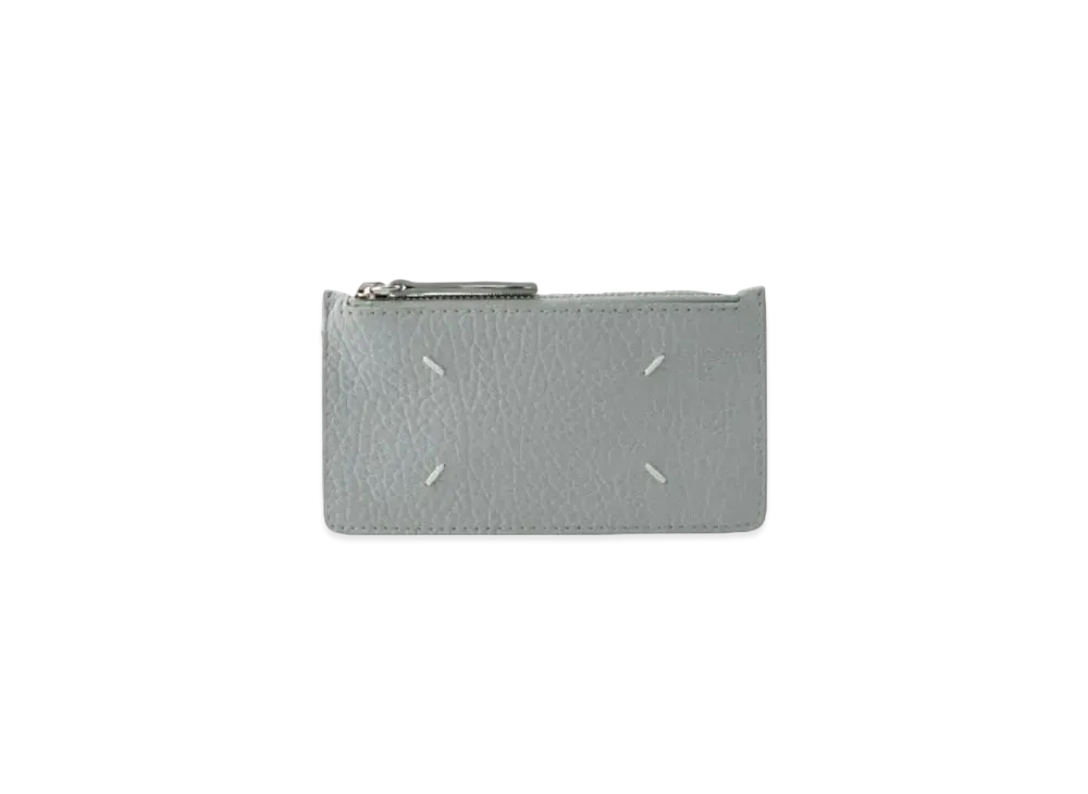 Maison Margiela Stitch Leather Zipped Card Holder "Pale Blue"