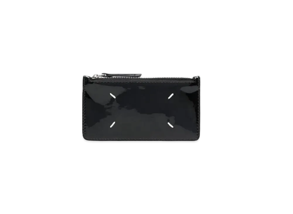 Maison Margiela Vernice Stitch Zipped Card Holder "Black"